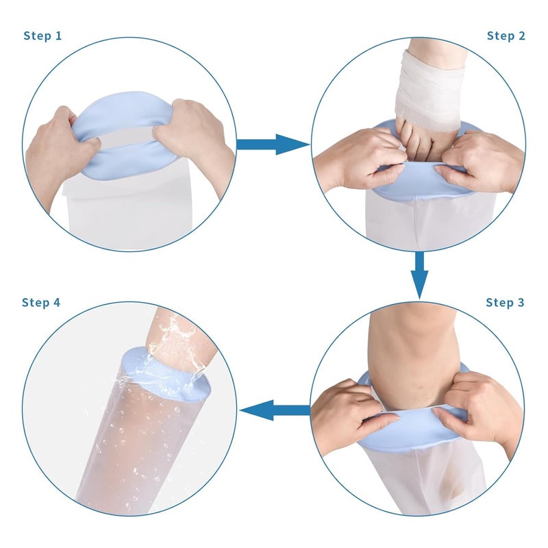 VALLEYWIND Waterproof Extra Wide Leg Cast Cover for Shower Adult Extra Large Cast Covers for Shower Leg Cast Protector Leg Cover for Showering After Surgery Cast Bag for Plus Size Surgical Boots Splints - Image 4